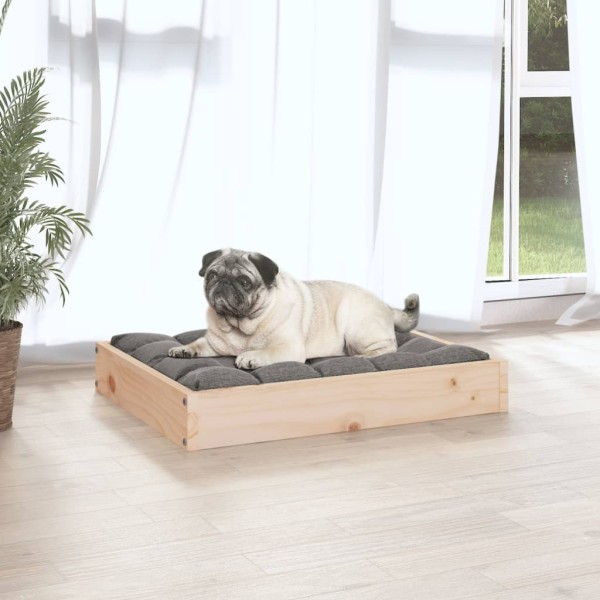 Cama para perros madera maciza de pino 61,5x49x9 cm