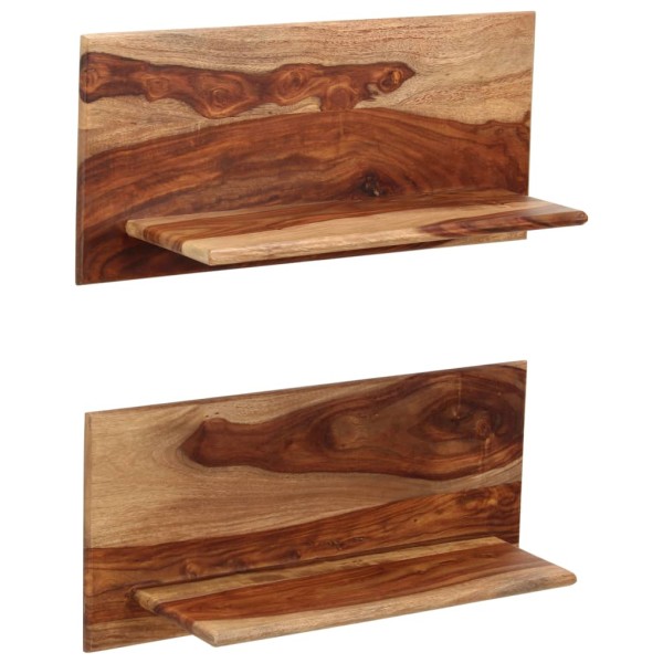 Estantes de pared 2 uds madera maciza de sheesham 58x26x20 cm