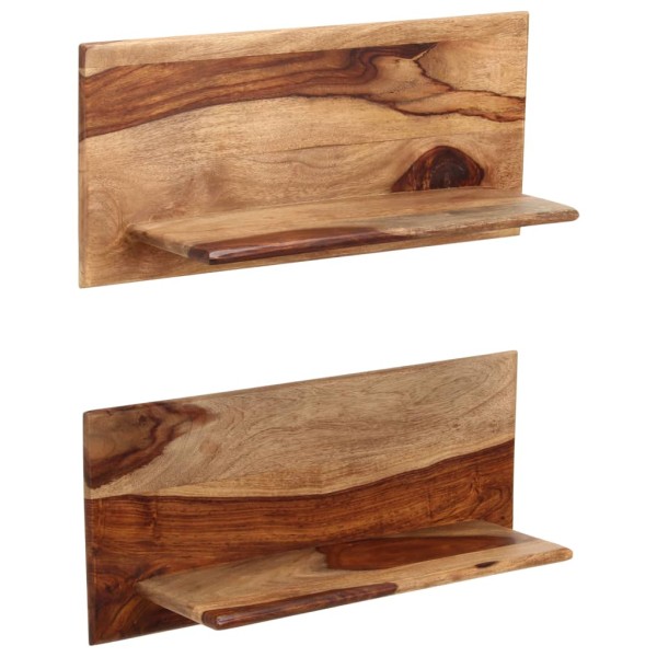 Estantes de pared 2 uds madera maciza de sheesham 58x26x20 cm