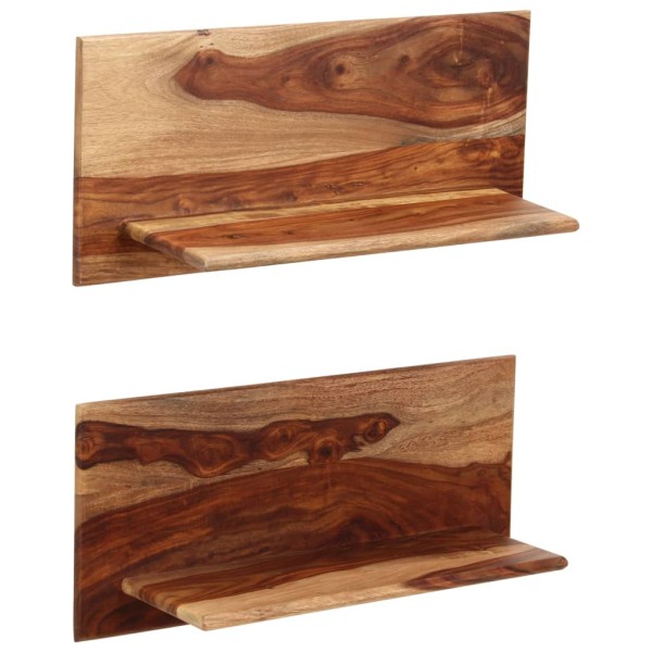 Estantes de pared 2 uds madera maciza de sheesham 58x26x20 cm