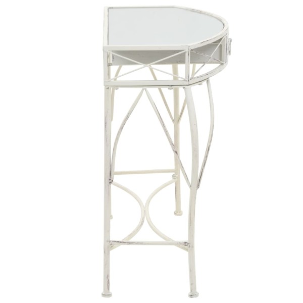 Mesa auxiliar estilo francés metal 82x39x76 cm blanca