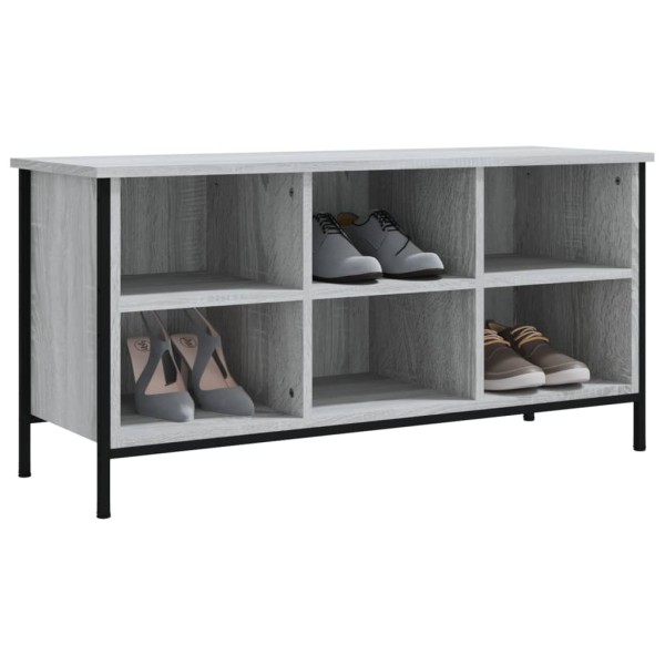 Mueble zapatero madera contrachapada gris Sonoma 100x35x50 cm