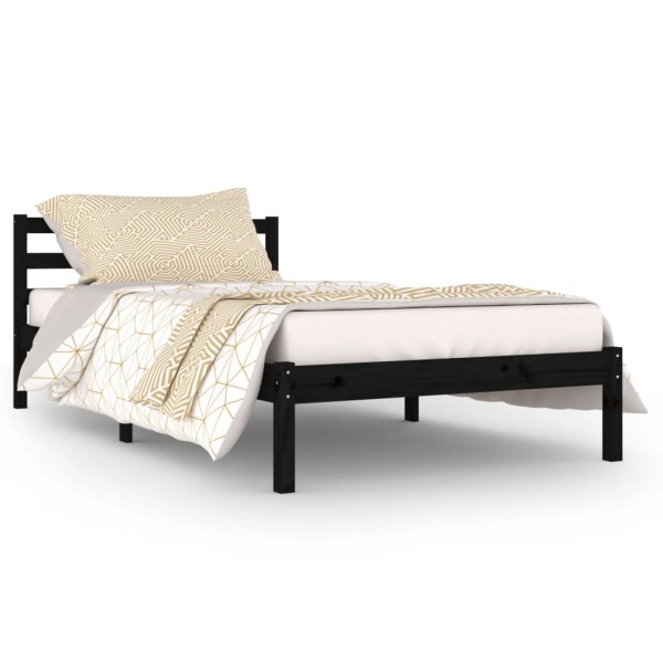 Estructura cama madera maciza de pino negro 100x200 cm