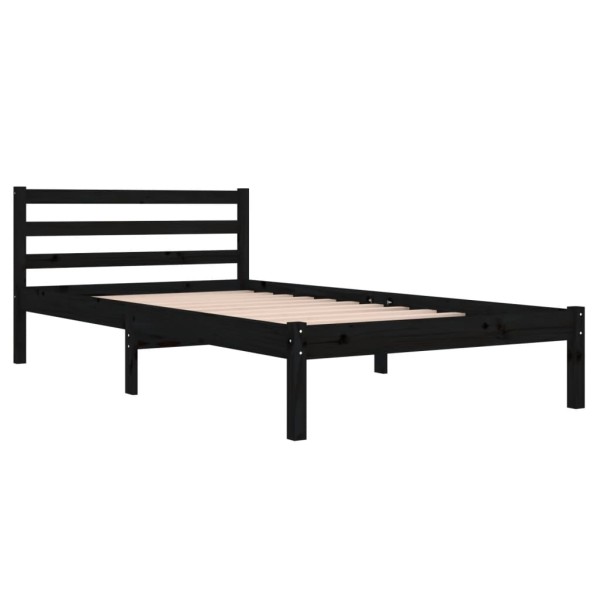 Estructura cama madera maciza de pino negro 100x200 cm