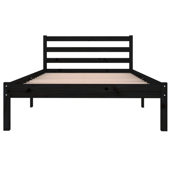 Estructura cama madera maciza de pino negro 100x200 cm