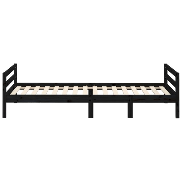 Estructura de cama madera maciza de pino negro 90x200 cm