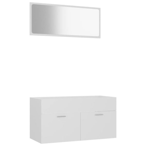 Conjunto de muebles de baño 2 piezas contrachapada blanco