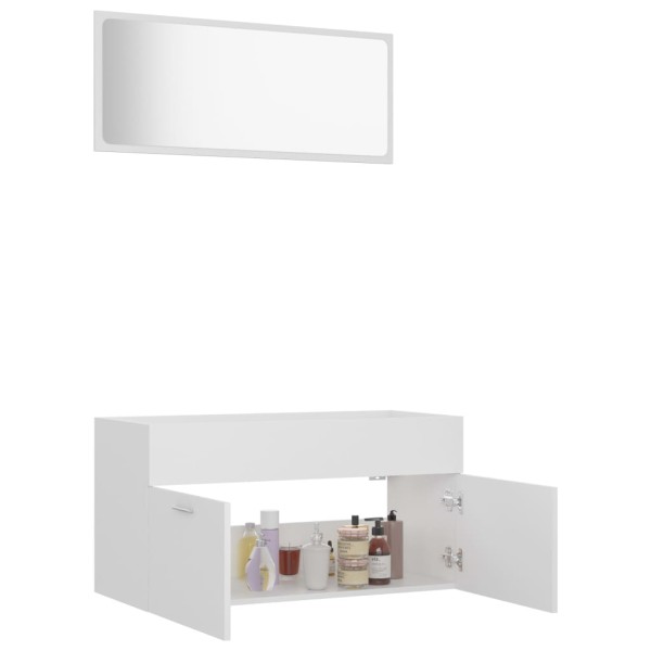 Conjunto de muebles de baño 2 piezas contrachapada blanco