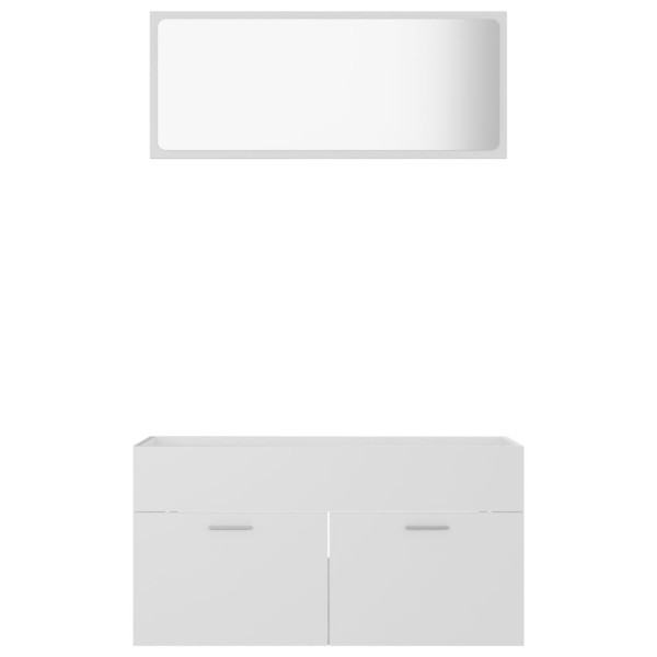 Conjunto de muebles de baño 2 piezas contrachapada blanco