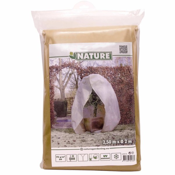 Nature Cubierta plantas invierno con cremallera beige 2x2,5 m