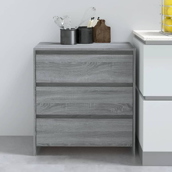 Aparador de madera contrachapada gris Sonoma 70x41x75 cm