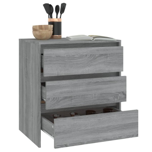 Aparador de madera contrachapada gris Sonoma 70x41x75 cm