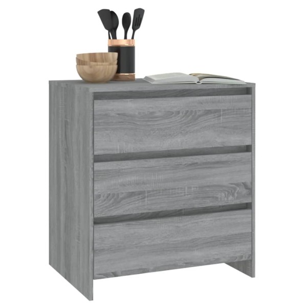 Aparador de madera contrachapada gris Sonoma 70x41x75 cm