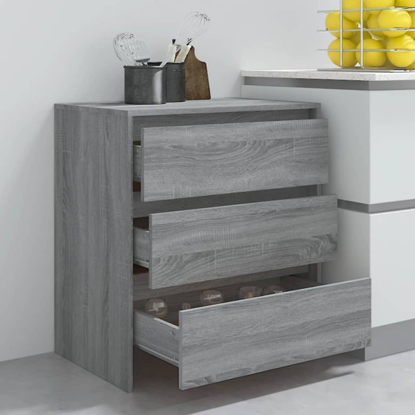 Aparador de madera contrachapada gris Sonoma 70x41x75 cm