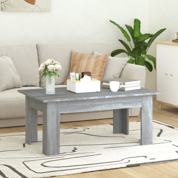 Mesa de centro de madera contrachapada gris Sonoma 100x60x42 cm