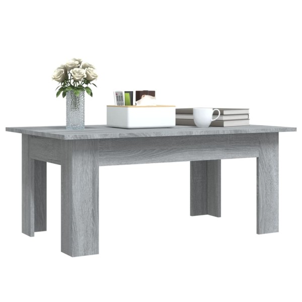 Mesa de centro de madera contrachapada gris Sonoma 100x60x42 cm