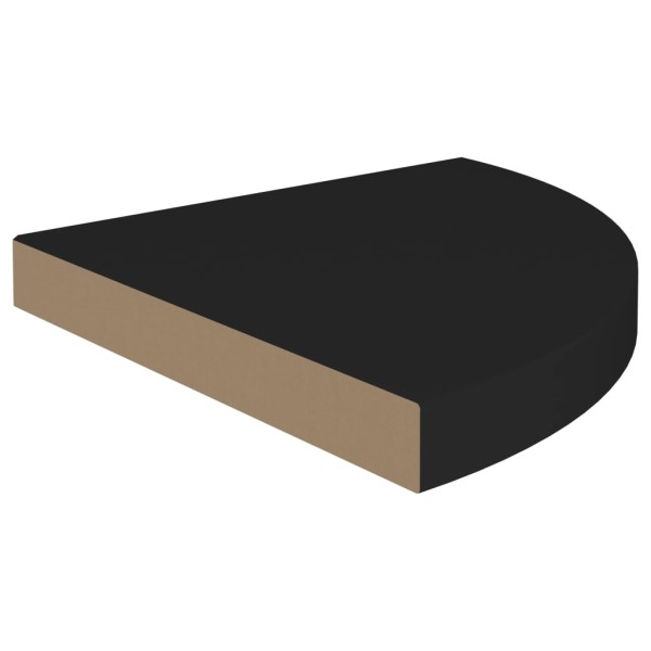 Estante flotante de esquina MDF negro 35x35x3,8 cm