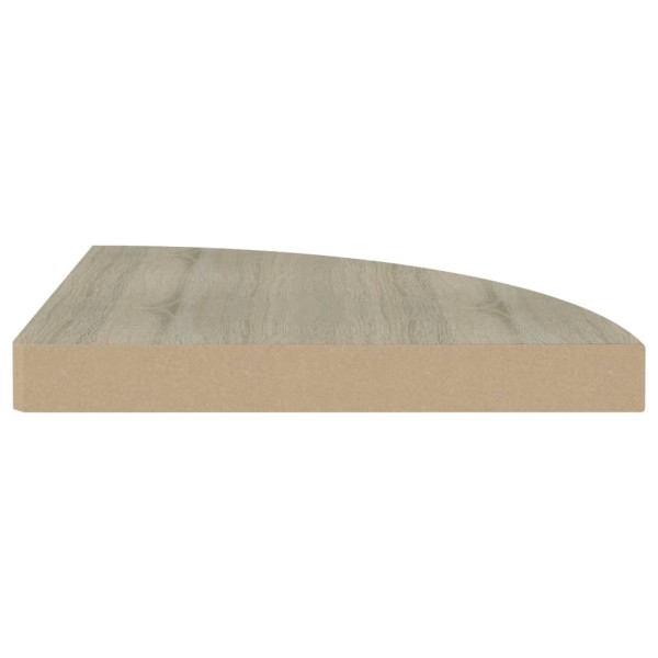 Estantes flotantes de esquina 4 uds MDF roble 35x35x3,8 cm