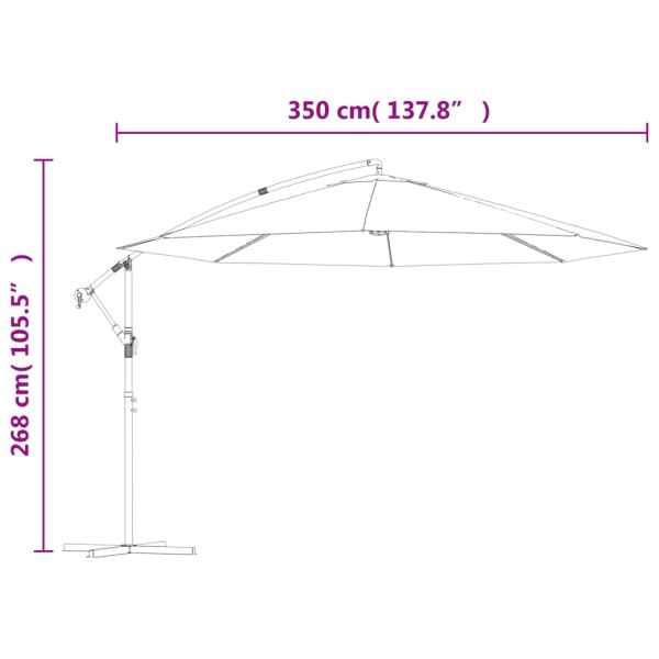 Sombrilla voladiza 3,5 m blanco arena