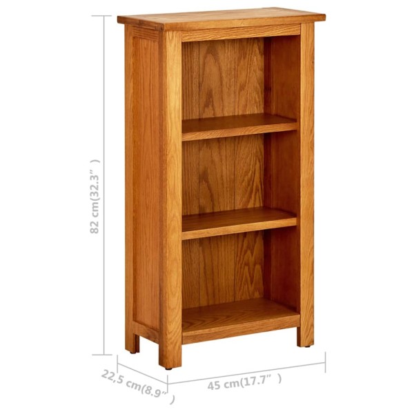 vidaX Estantería madera maciza de roble 45x22,5x82 cm