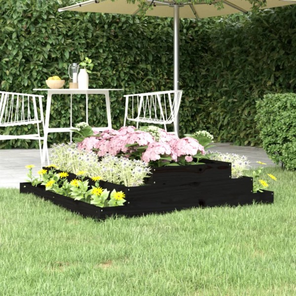 Jardinera madera maciza de pino negro 110x110x27 cm