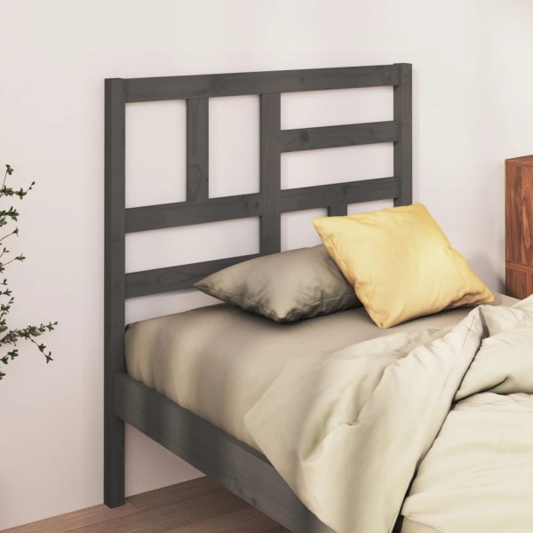 Cabecero de cama madera maciza de pino gris 96x4x104 cm