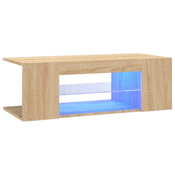 Mueble de TV con luces LED roble Sonoma 90x39x30 cm