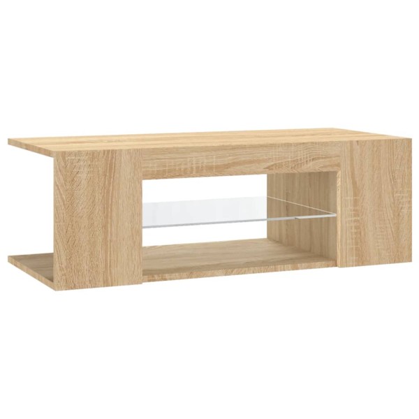 Mueble de TV con luces LED roble Sonoma 90x39x30 cm