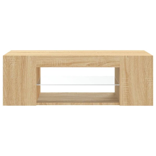 Mueble de TV con luces LED roble Sonoma 90x39x30 cm