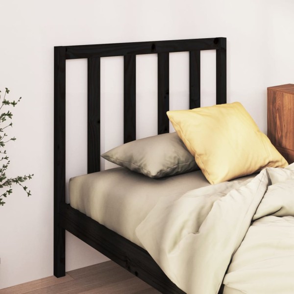 Cabecero de cama madera maciza de pino negro 95x4x100 cm