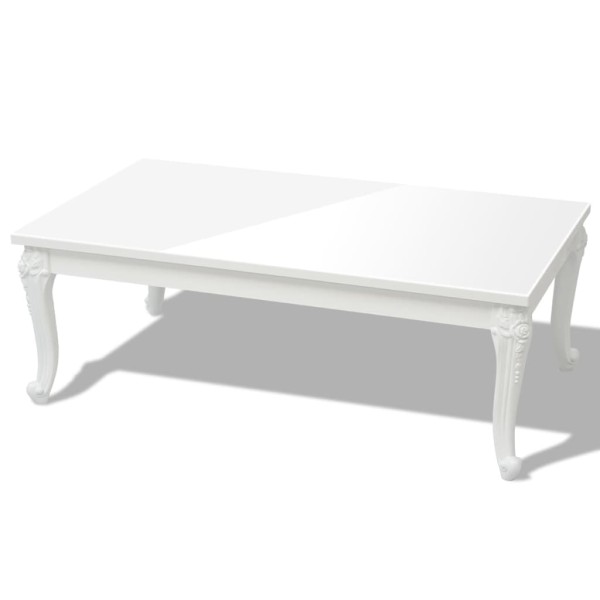 Mesa de centro 115x65x42 cm blanco con brillo