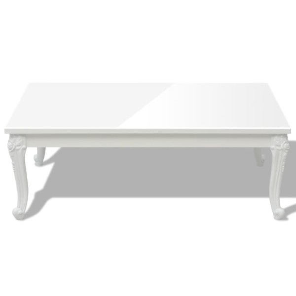 Mesa de centro 115x65x42 cm blanco con brillo