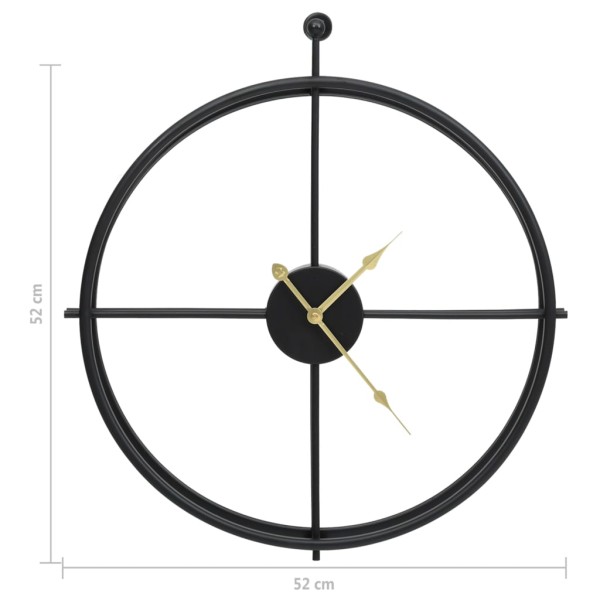 Reloj de pared de hierro negro 52 cm