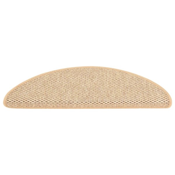 Alfombrilla autoadhesiva escalera sisal 15 uds beige 65x21x4 cm