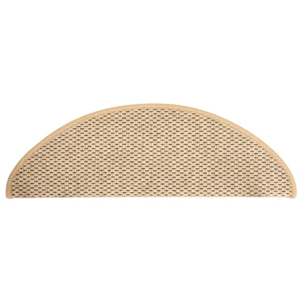 Alfombrilla autoadhesiva escalera sisal 15 uds beige 65x21x4 cm