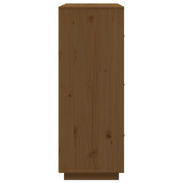 Aparador de madera maciza de pino marrón miel 67x40x108,5 cm