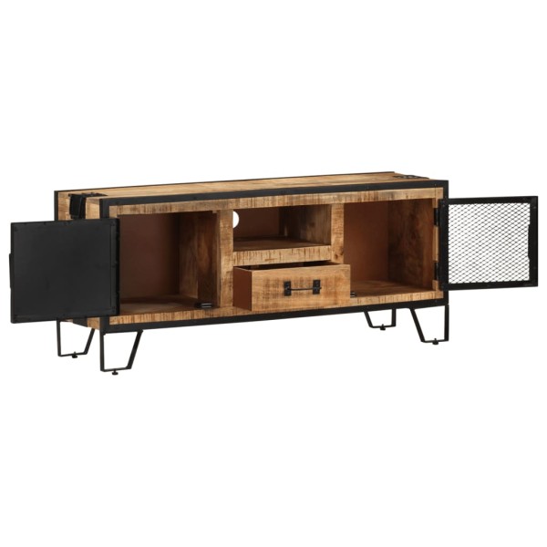 Mueble para TV de madera maciza de mango rugosa 110x31x46 cm