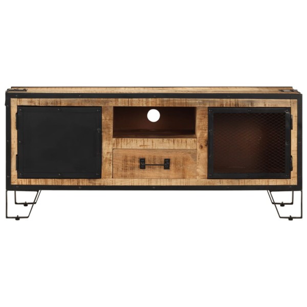 Mueble para TV de madera maciza de mango rugosa 110x31x46 cm