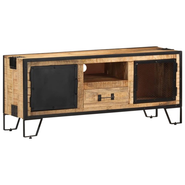 Mueble para TV de madera maciza de mango rugosa 110x31x46 cm