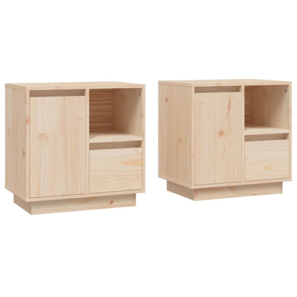 Mesitas de noche 2 uds madera maciza de pino 50x34x50 cm