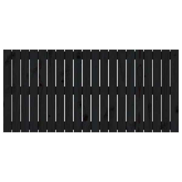 Cabecero de cama pared madera maciza pino negro 127,5x3x60 cm