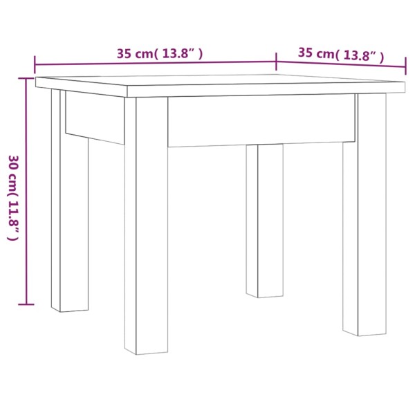 Mesa de centro madera maciza de pino marrón miel 35x35x30 cm