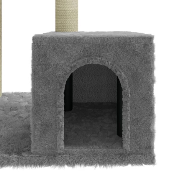 Rascador para gatos con postes de sisal gris claro 71 cm