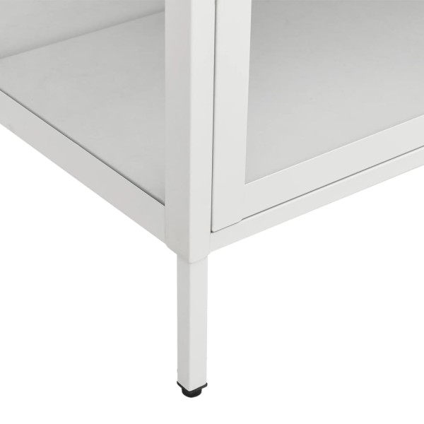 Vitrina de acero y vidrio templado blanca 90x40x180 cm