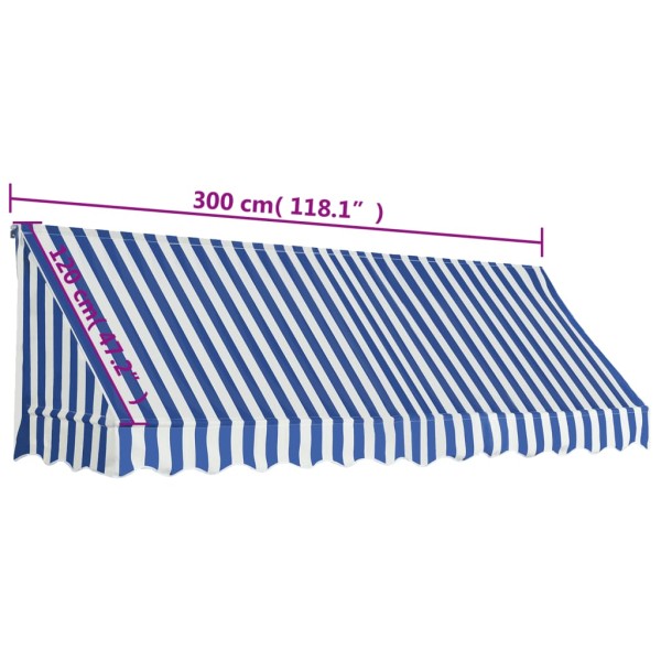 Toldo para bar 300x120 cm azul y blanco