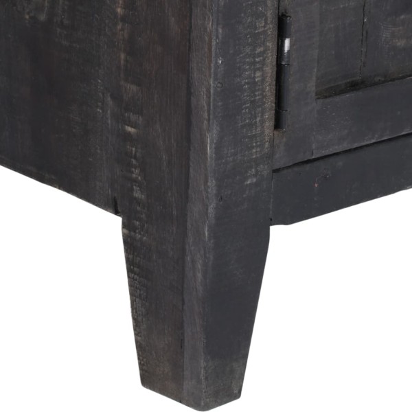 Mueble para TV de madera maciza de mango negro 118x30x40 cm