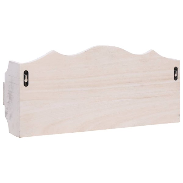 Perchero de pared de madera blanco 50x10x23 cm