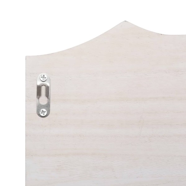 Perchero de pared de madera blanco 50x10x23 cm