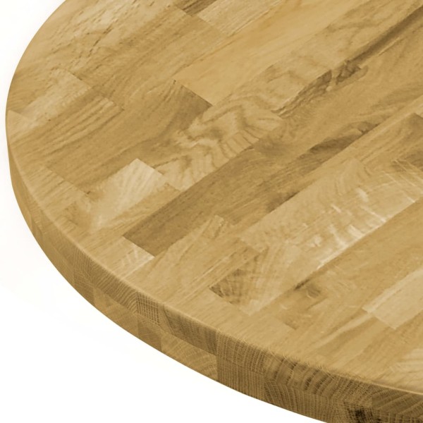 Superficie de mesa redonda madera maciza de roble 44 mm 800 mm