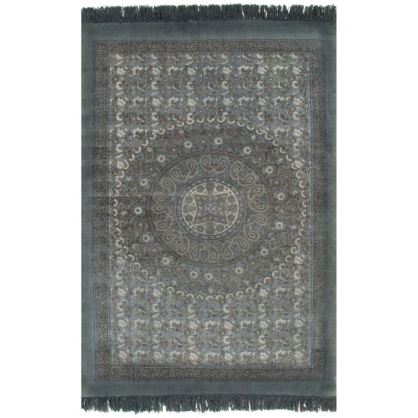 Alfombra de algodón Kilim 120x180 cm estampado gris